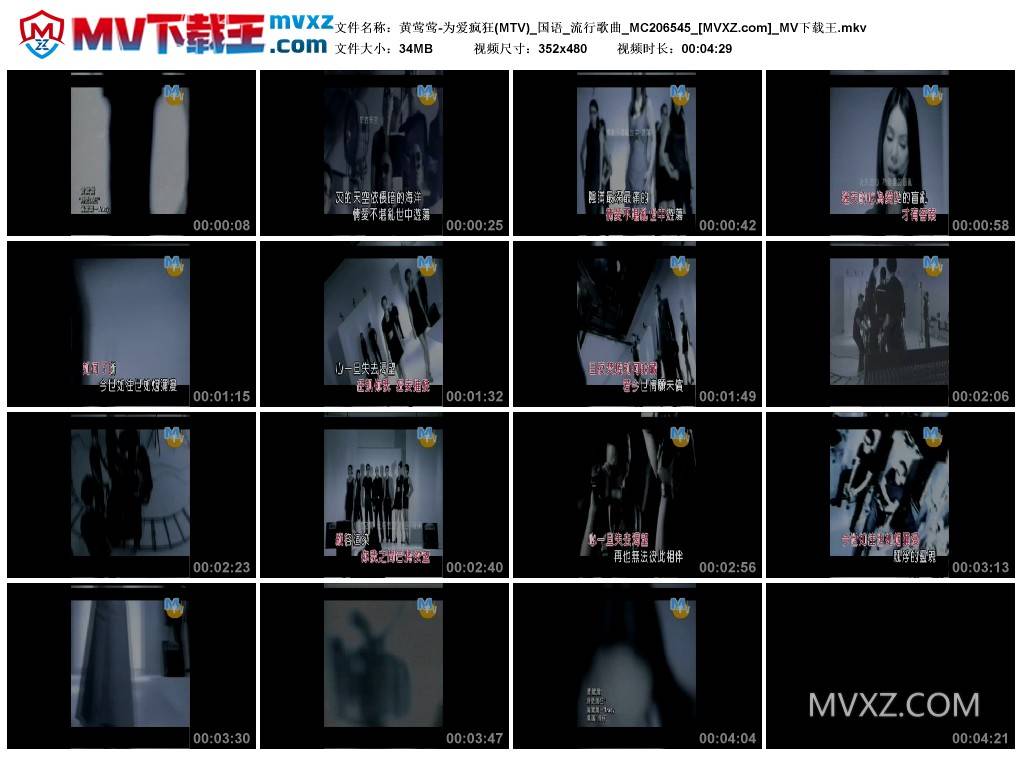 黄莺莺-为爱疯狂(MTV)_国语_流行歌曲_MC206545